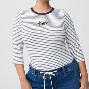 NEW Torrid Ribbed Evil Eye Stripe Top Size 2X